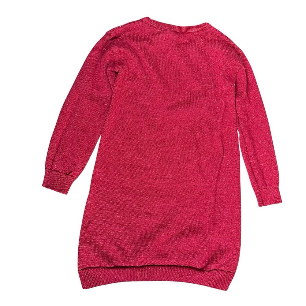 Childrens Place Reindeer Toddler Red Christmas Sweater Dress 4T‎ Sequin Sparkle - Picture 5 of 6